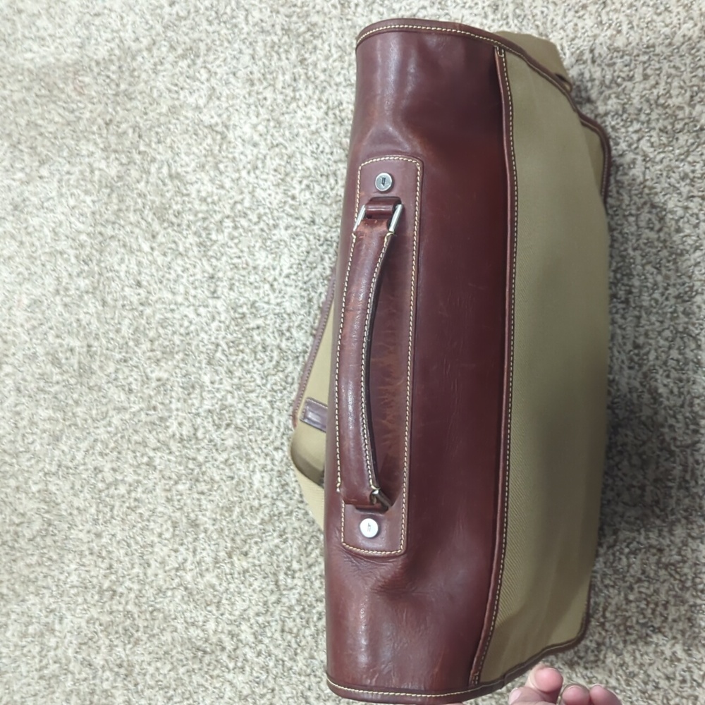 Hartmann briefcase tan canvas and brown leather Hudson collection - Picture 8 of 11